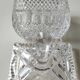Sucrier vintage de forme carrée en cristal motifs croisillons, losanges, écailles