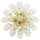 Spectacular Sputnik ceiling light with glass snowballs by Doria, Germany, 1970s