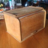 Oak curtained desk organizer circa 1930