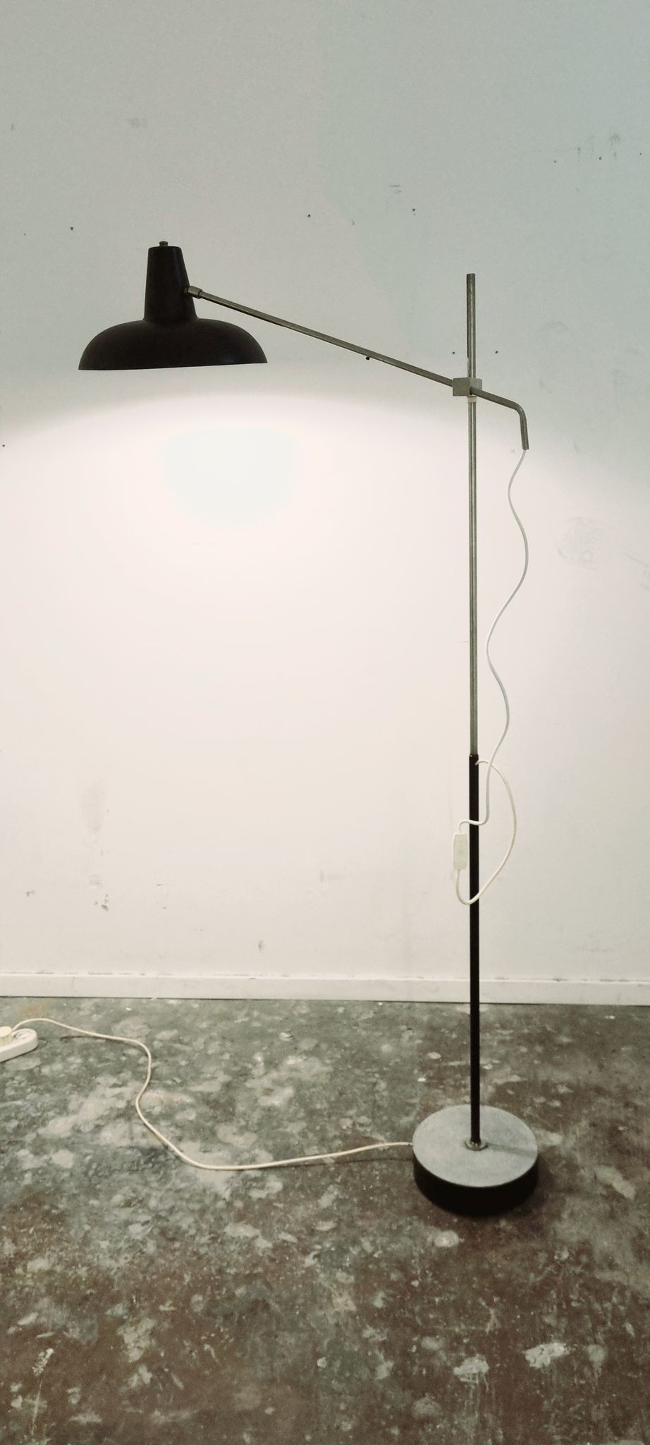Floor Lamp by J.J.M. Hoogervorst with concrete foot, 1950s