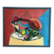 Original Swedish Oil On Panel – “Sitar And Fruit” – Vintage & Framed – 57 × 69 Cm (22.4" × 27.2")