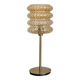 Lampe à poser avec un globe strié doré vintage et un pied doré