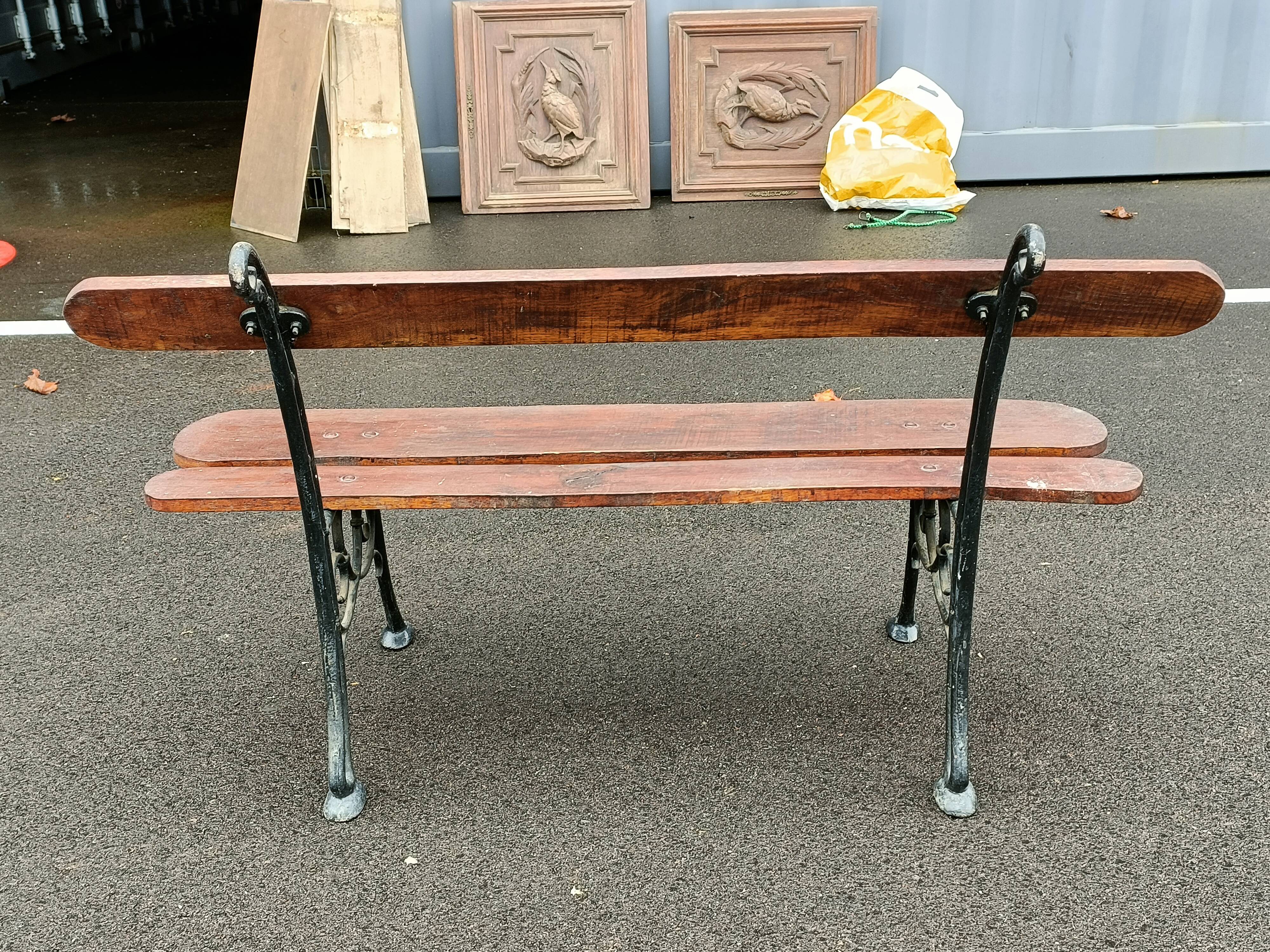 Old garden bench cast iron legs