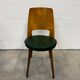 Vintage Baumann chair from the 1950s - curved wood and green seat.