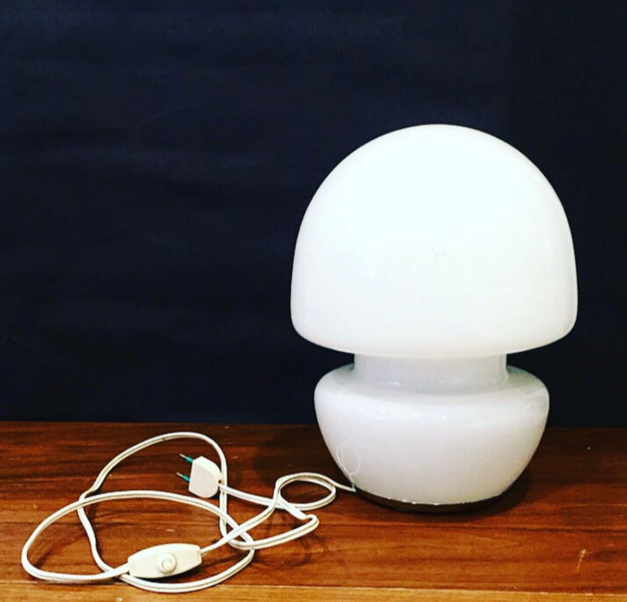 Mushroom lamp opal glass circa 70s