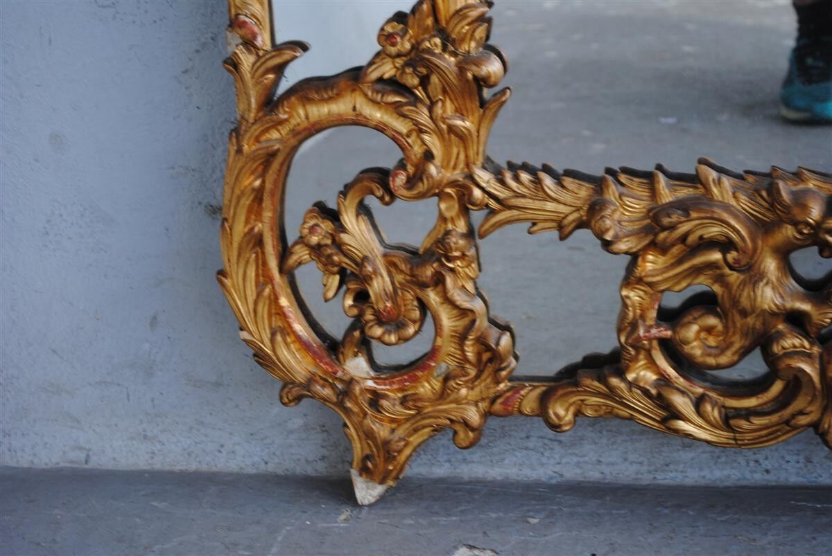 Mirror shield-close style Louis XV gold leaf gilding