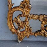 Mirror shield-close style Louis XV gold leaf gilding