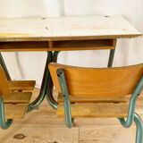Double school desk from the 1950s