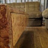 Italian design coffee table in burl wood by Roche Bobois, 1970s.