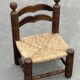 Low chair in oak and straw vintage design 60s