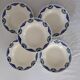 5 hollow plates badonviller blue and gray geometric decoration art deco faience old