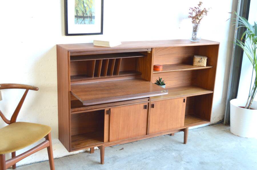 Teak bookcase/secretary * 153 cm