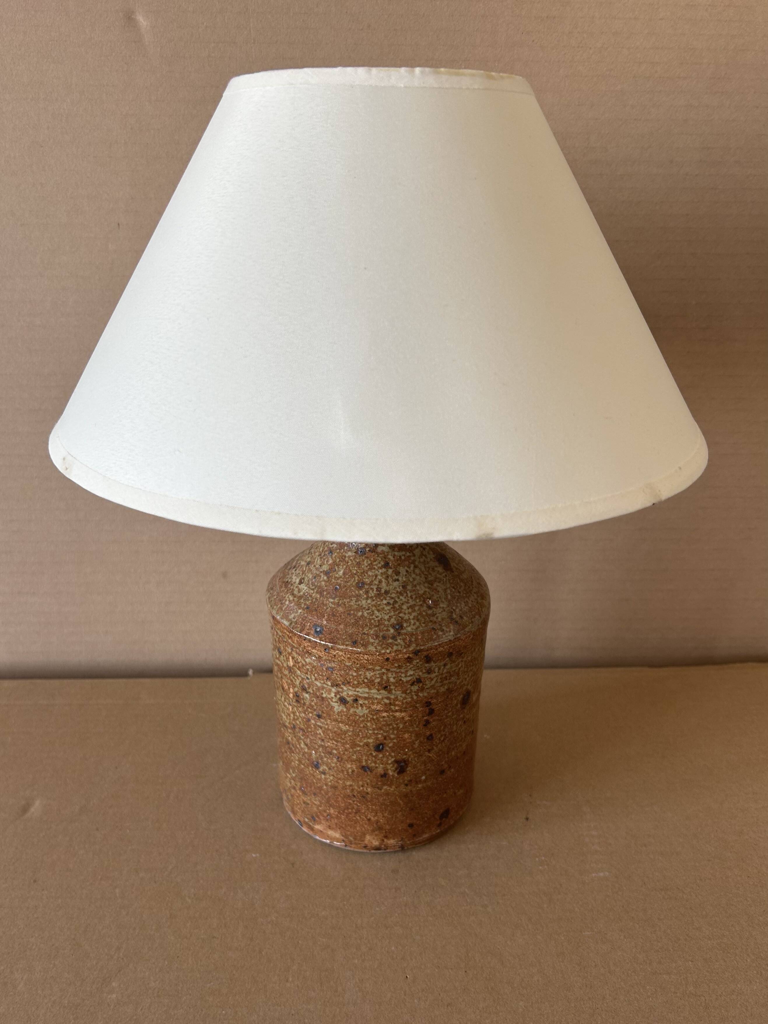 Vintage enamelled stoneware table lamp