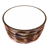 6 stackable dessert plates, Niderviller earthenware, "Prunes" collection