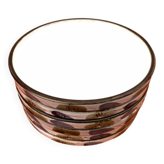 6 assiettes à dessert en faïence de Niderviller collection "Prunes"