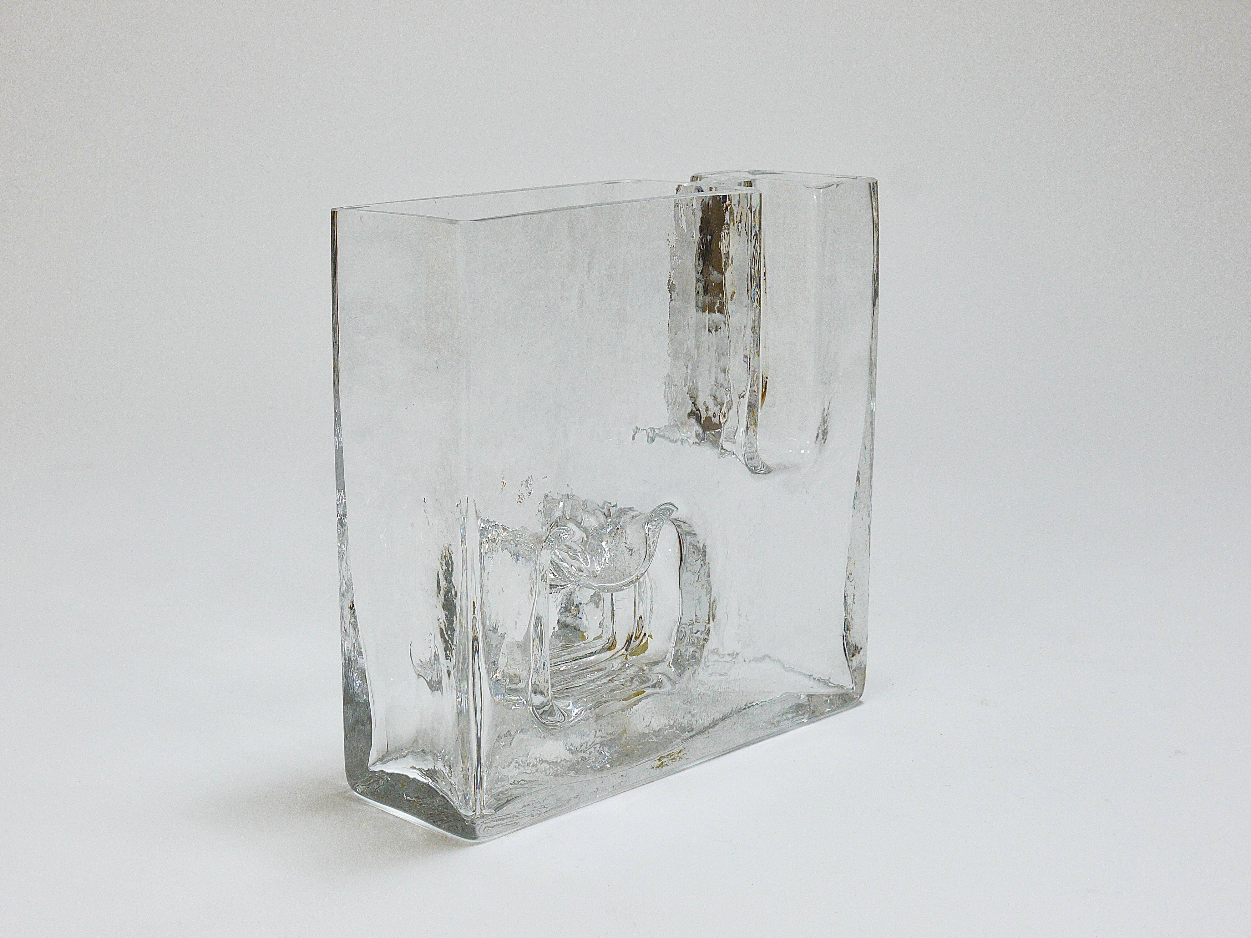 Ice Op Art glass vase by Claus Josef Riedel, Austria, 1970s