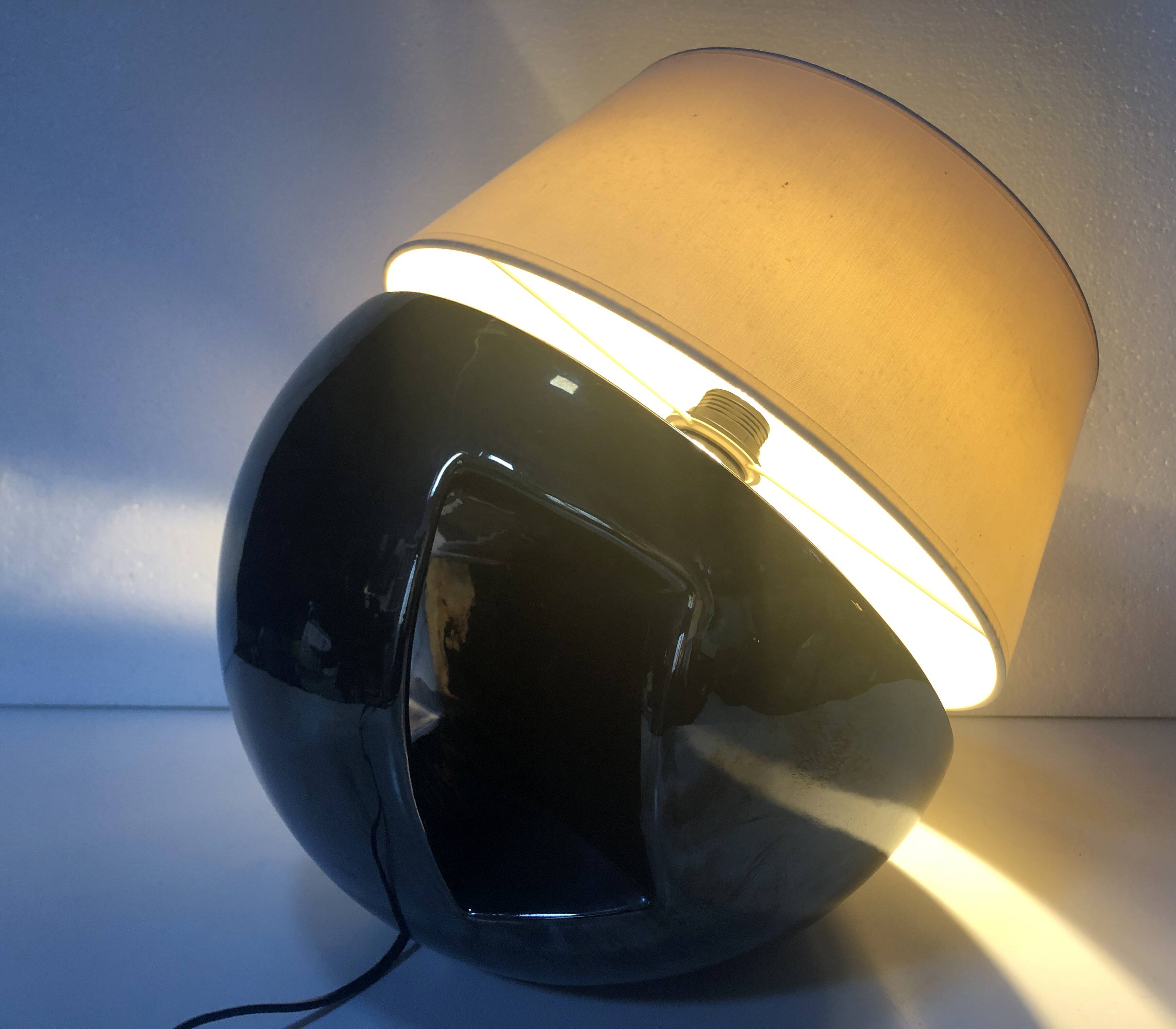 Large Vintage Lamp • Glazed Earthenware • Louis Drimmer • Space Age • 1960