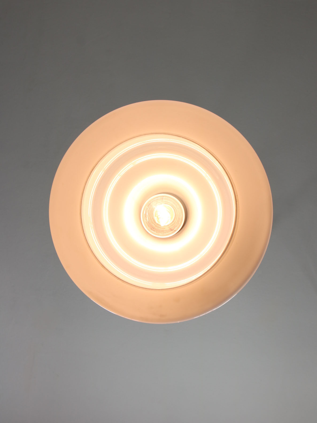 Mid-century Brass and Opaline Pendant Lamp, Italy