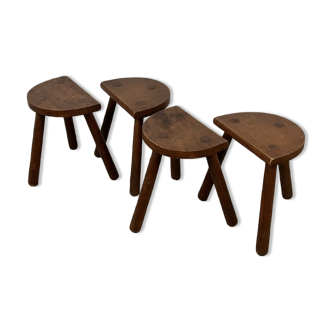 Set of 4 vintage wooden stools