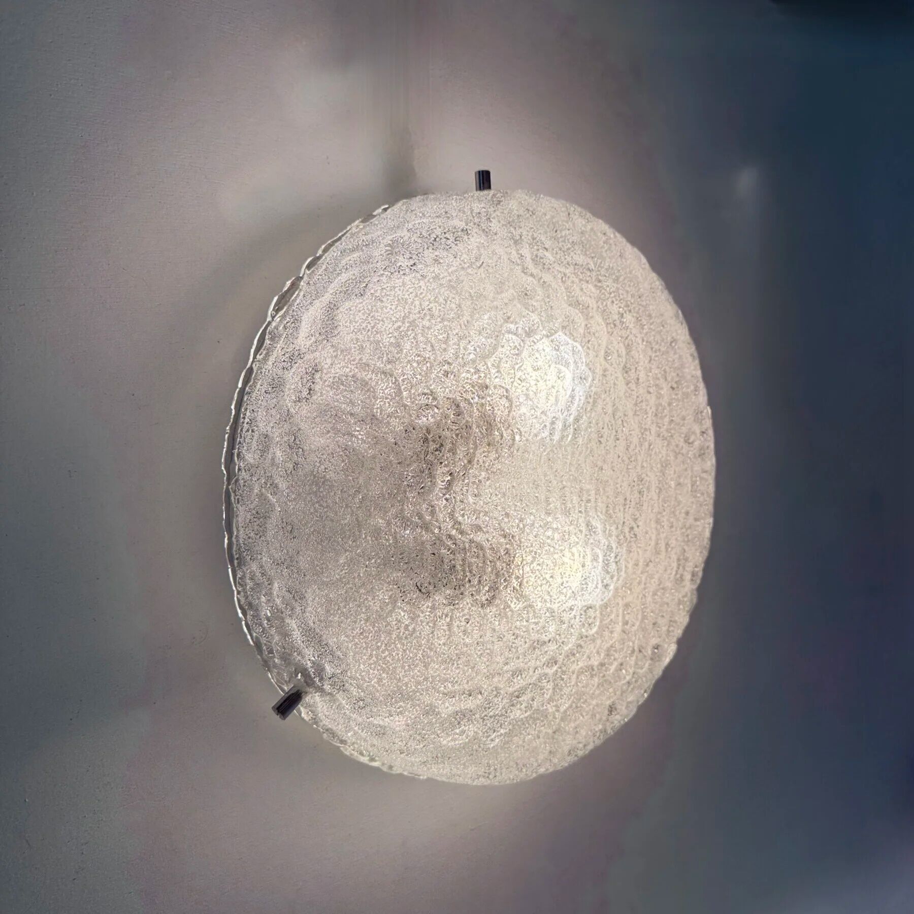 German vintage textured Murano glass flush mount, 1960s