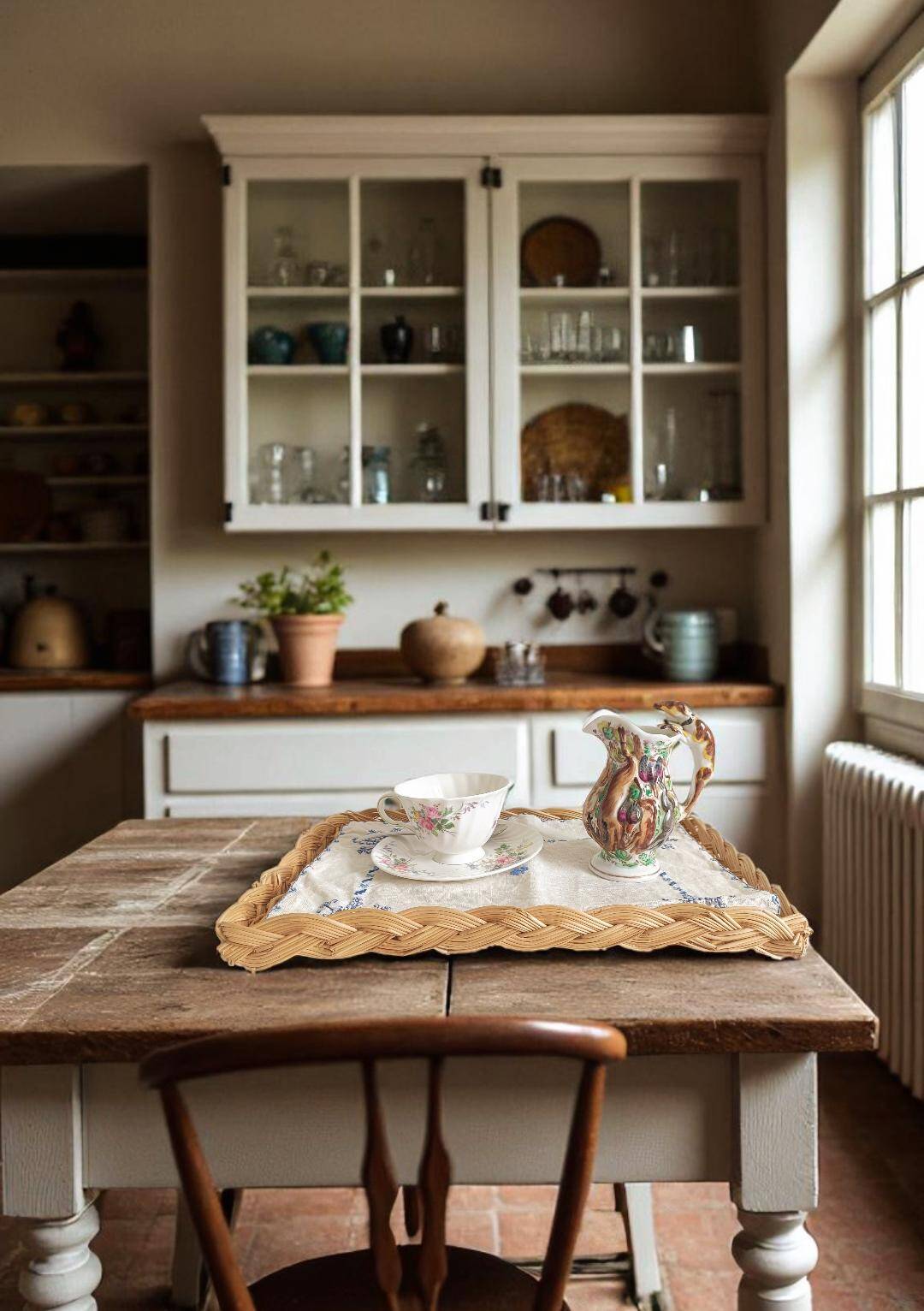 Panier en osier rustique de Provence, France, 20e siècle