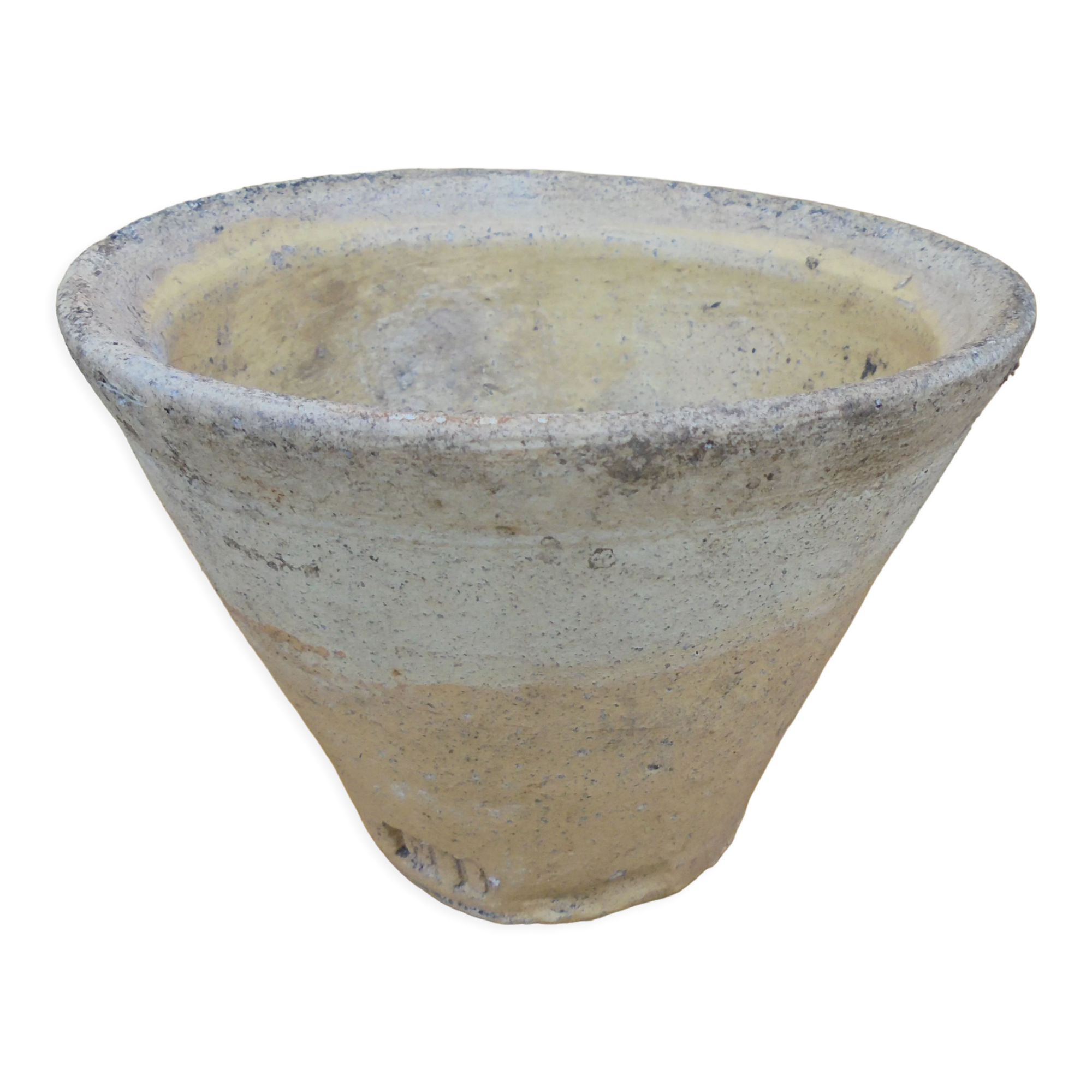 Old terracotta pot with glazed resin