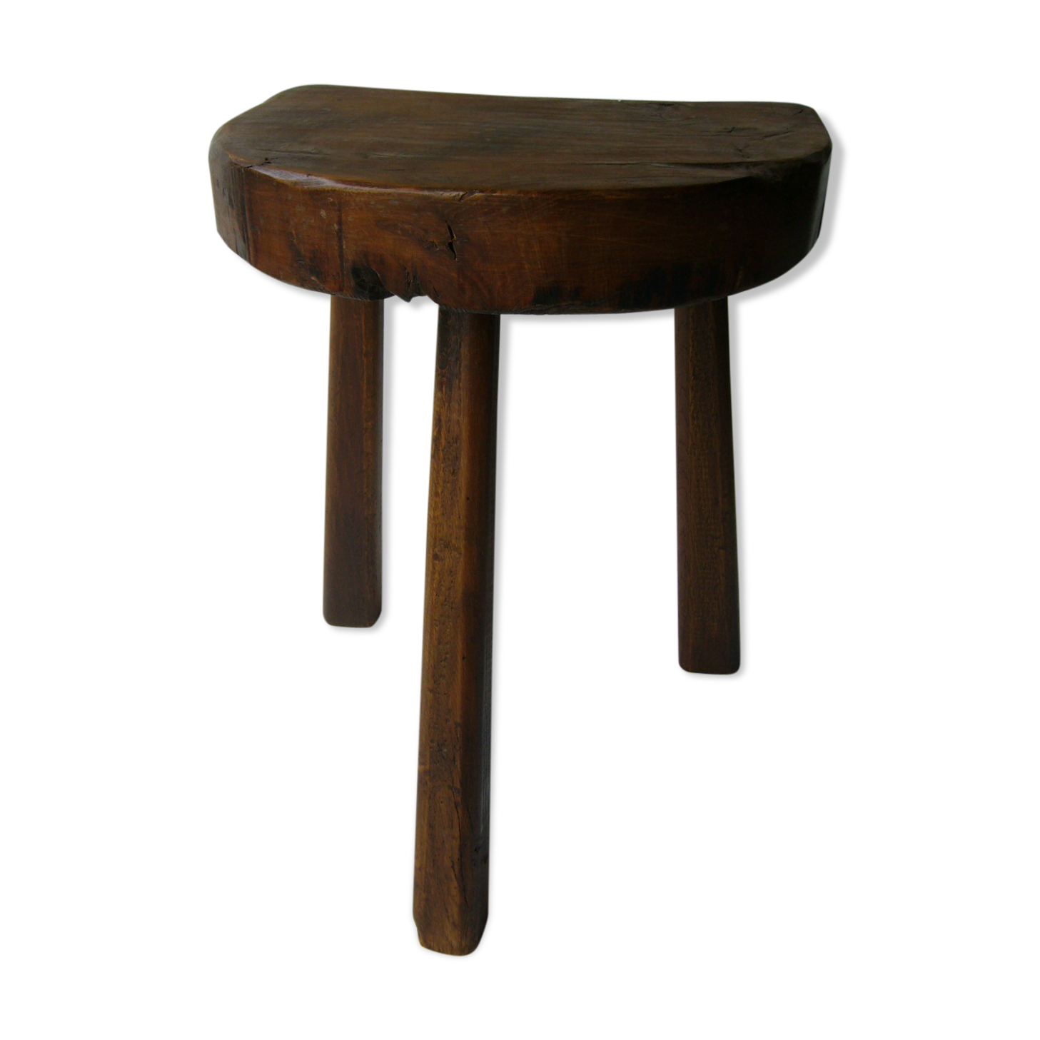 Walnut tripod cowhock stool