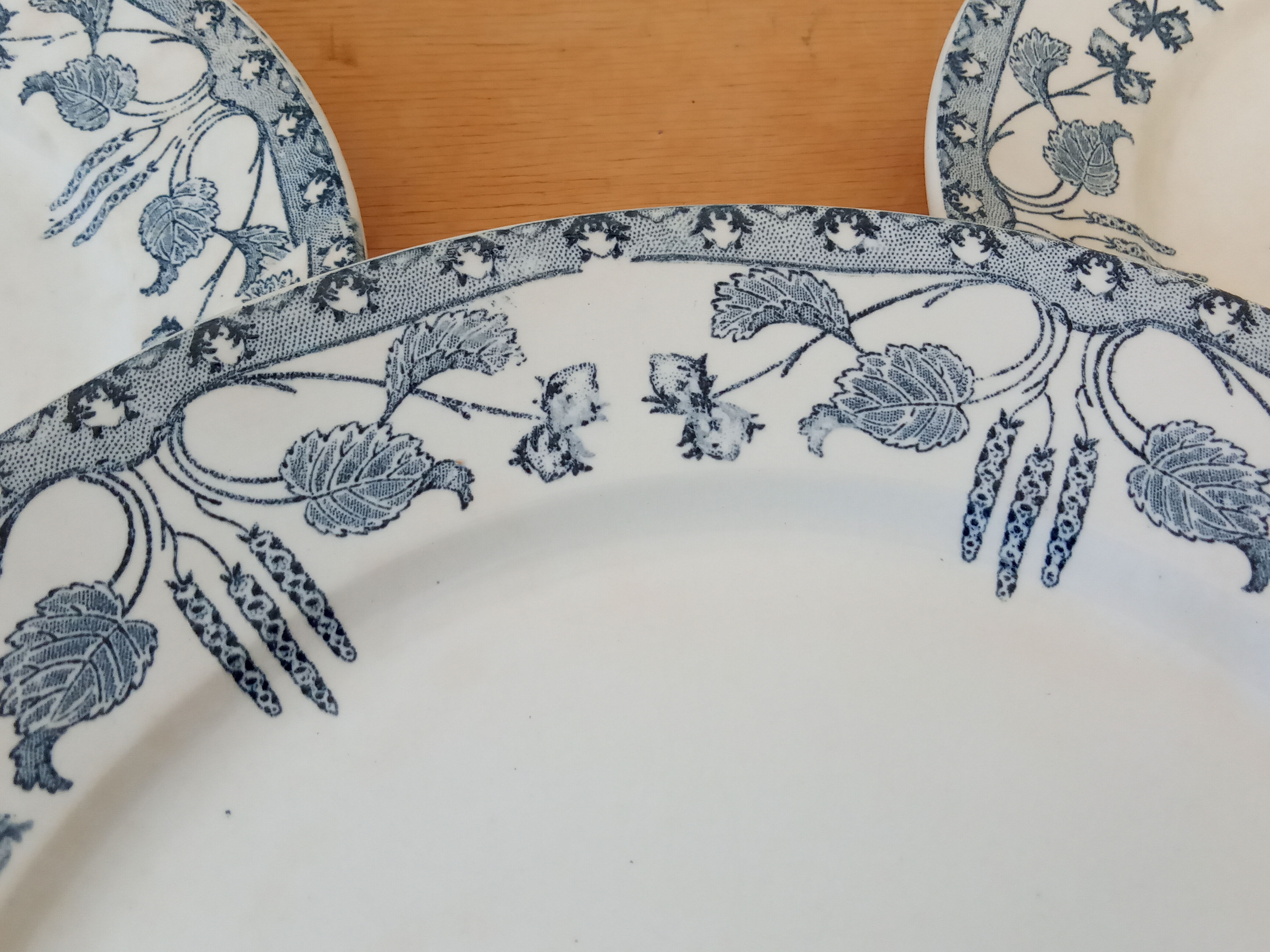 Five old plates of Sarreguemines