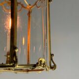 Gilt bronze lantern, original curved glass, circa 1900