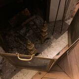 Old brass fire shield
