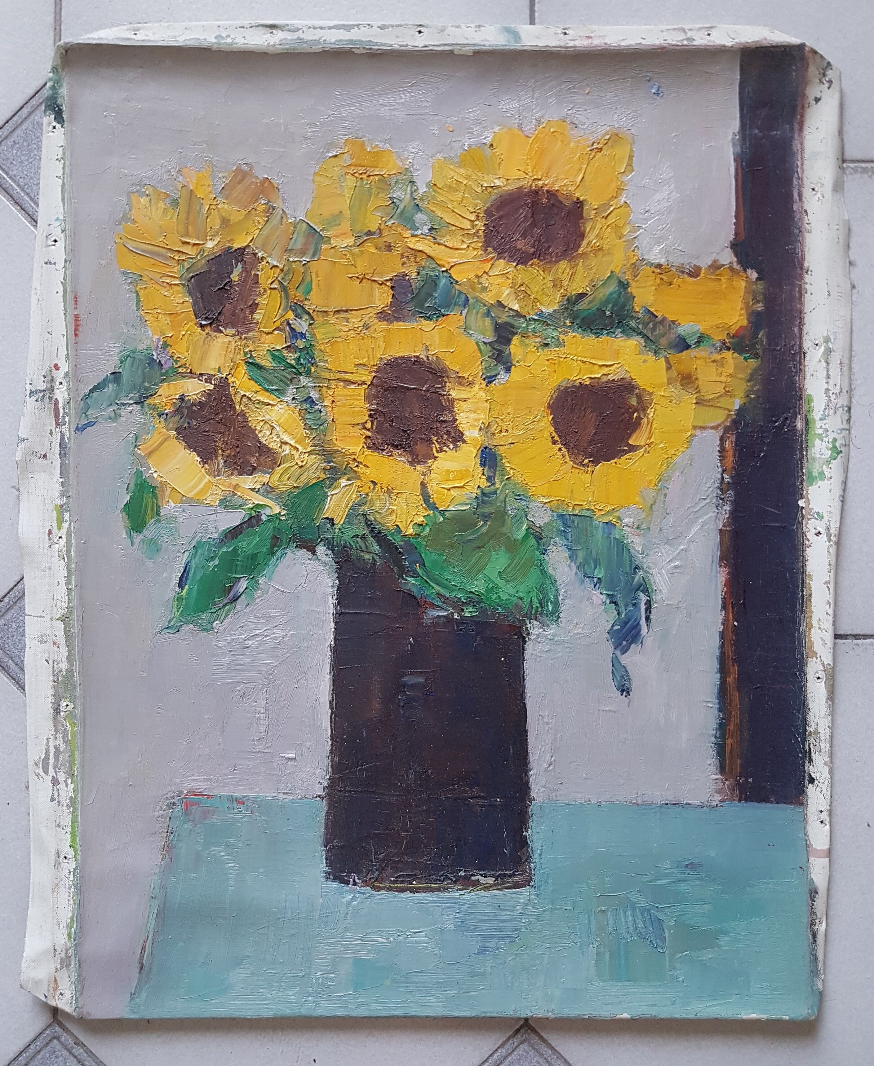 Nagao Usui painting: "Sunflowers"