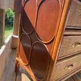 Commode osier et rotin