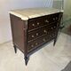 Commode with 3 drawers in Louis XVI style, marble and gilded bronze.