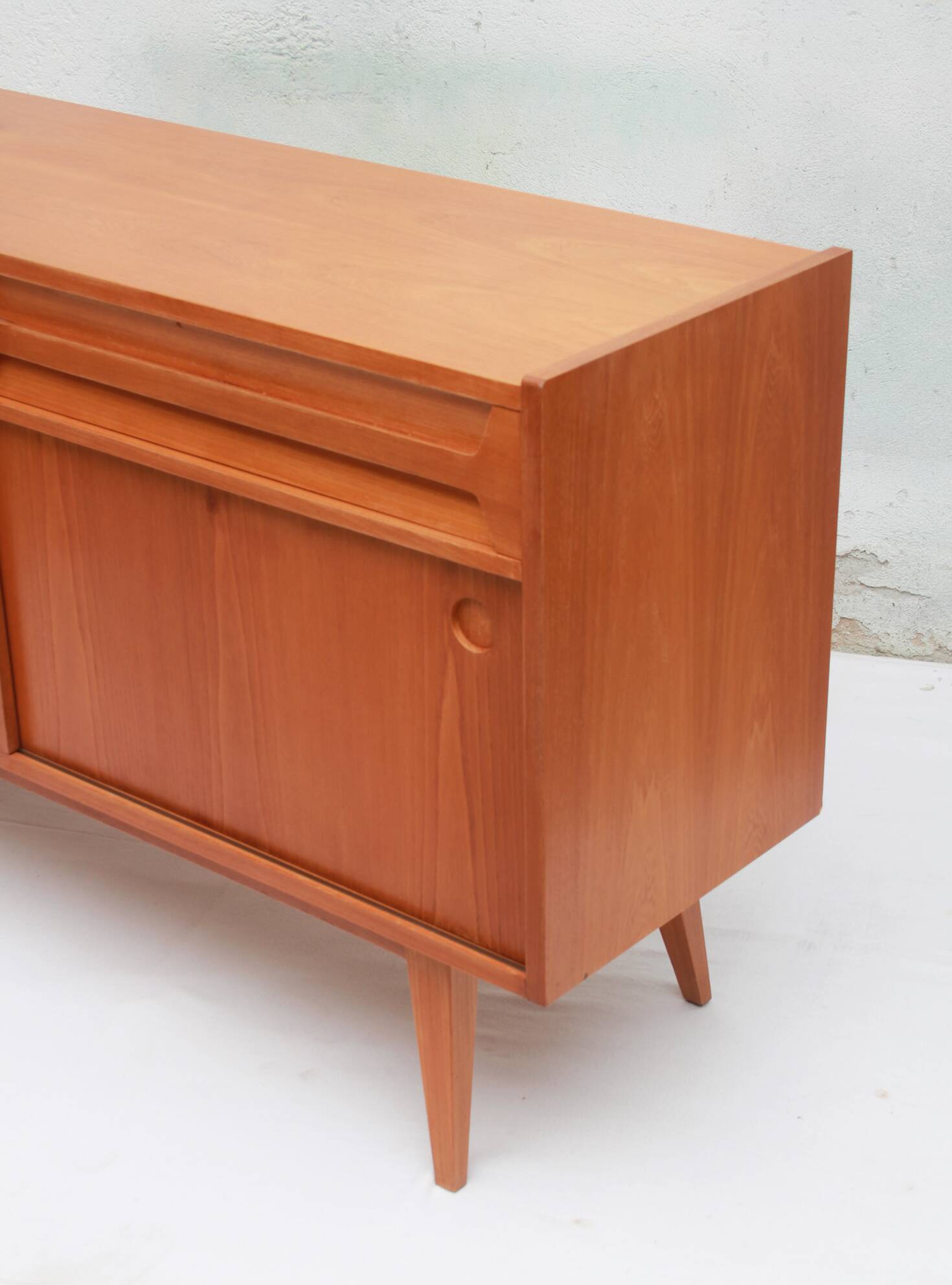 1950s sideboard in cherrywood with sliding doors