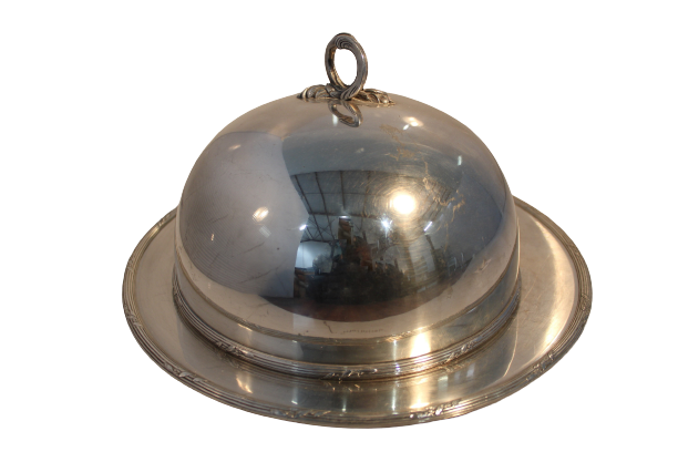 Silver metal bell dish "europ felix"