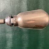 Old workshop lamp, silver metal, flexible, 1950