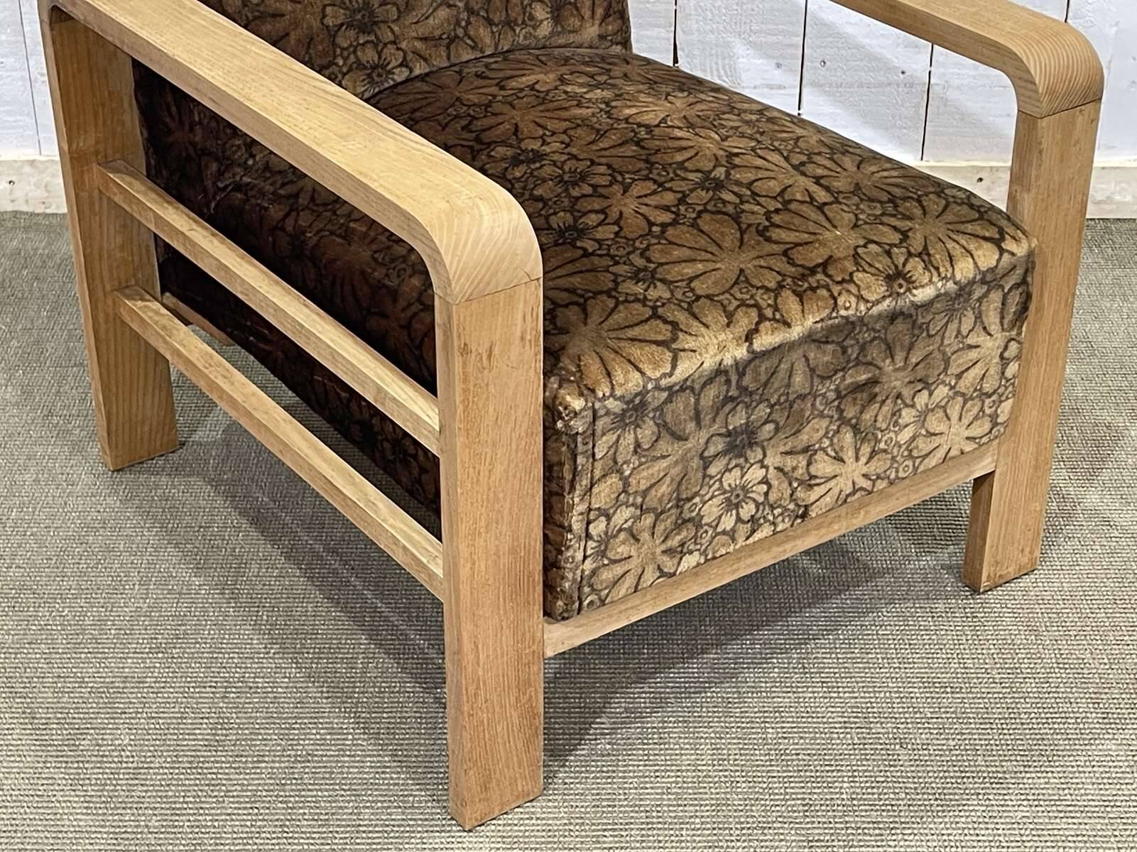 1930s Art Deco oak armchair