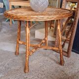 Vintage rattan table