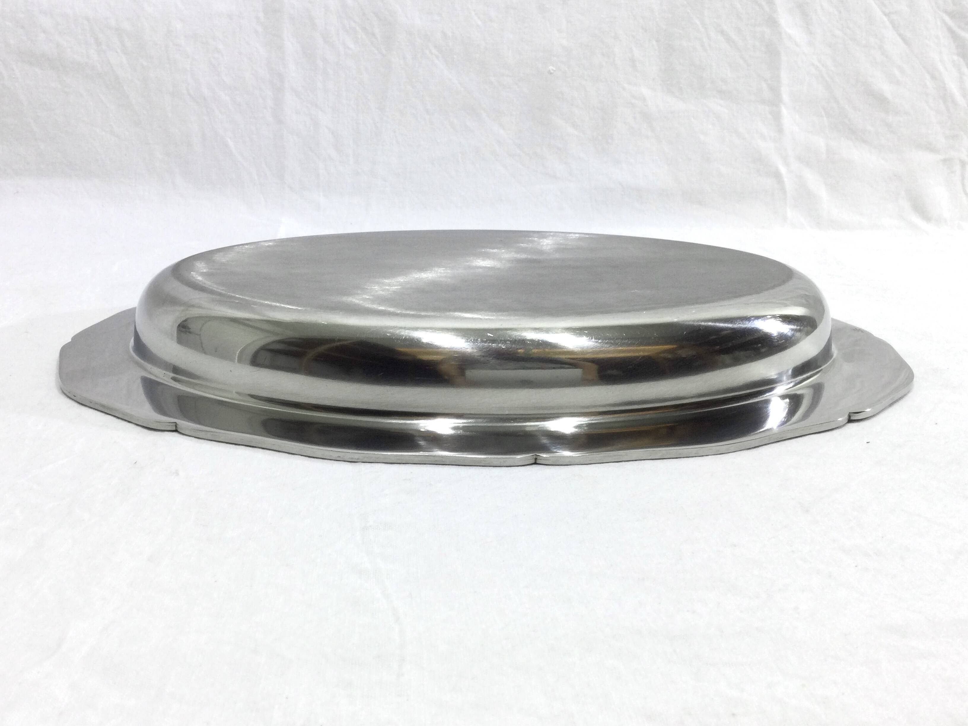 Silver Metal Serving Dish
