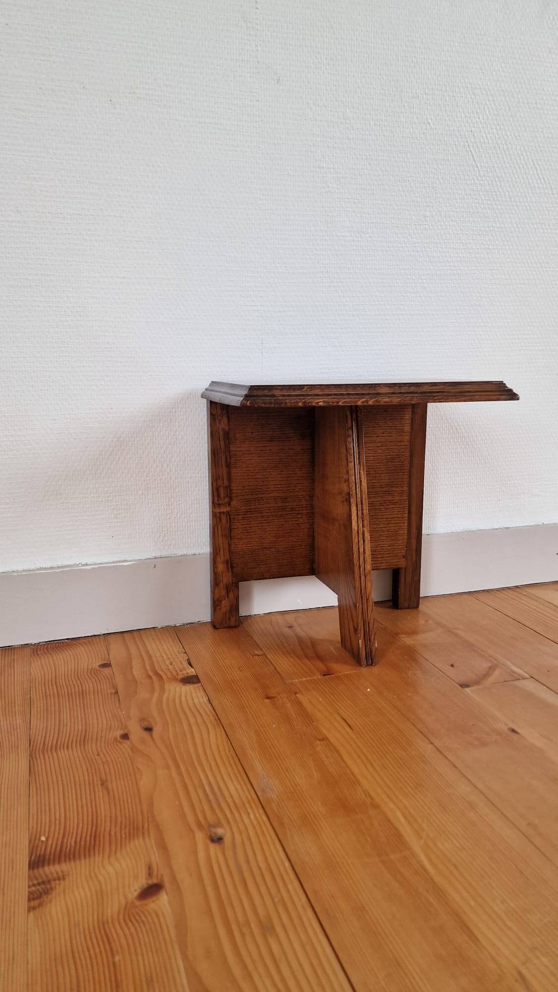 Bedside table or end of sofa Italian brutalism wood