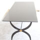 Wrought iron table with black lacquered glass, Italia 1970s