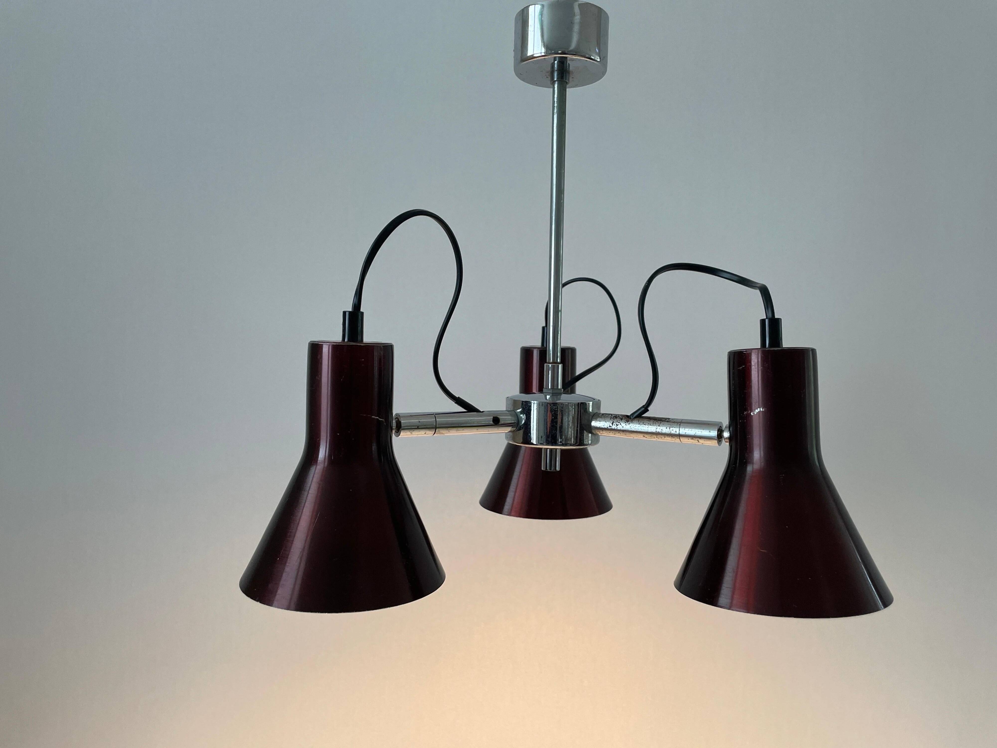A Space Bordeaux ceiling light with 3 arms, 1970s, Germany