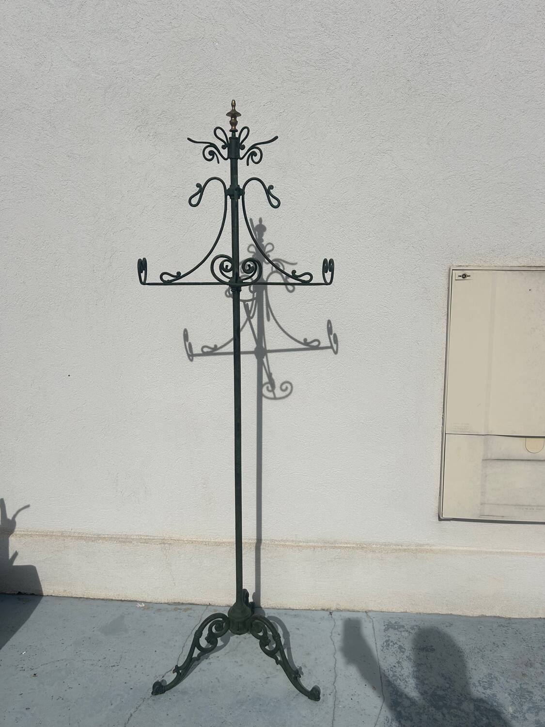 Wrought iron coat rack