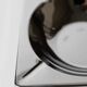 Vintage chrome ashtray from the 1980s, large square, brutalist design.