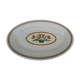 Plat ovale en faïence de Salins Terre fer motif vase avec tulipe L 37 cm