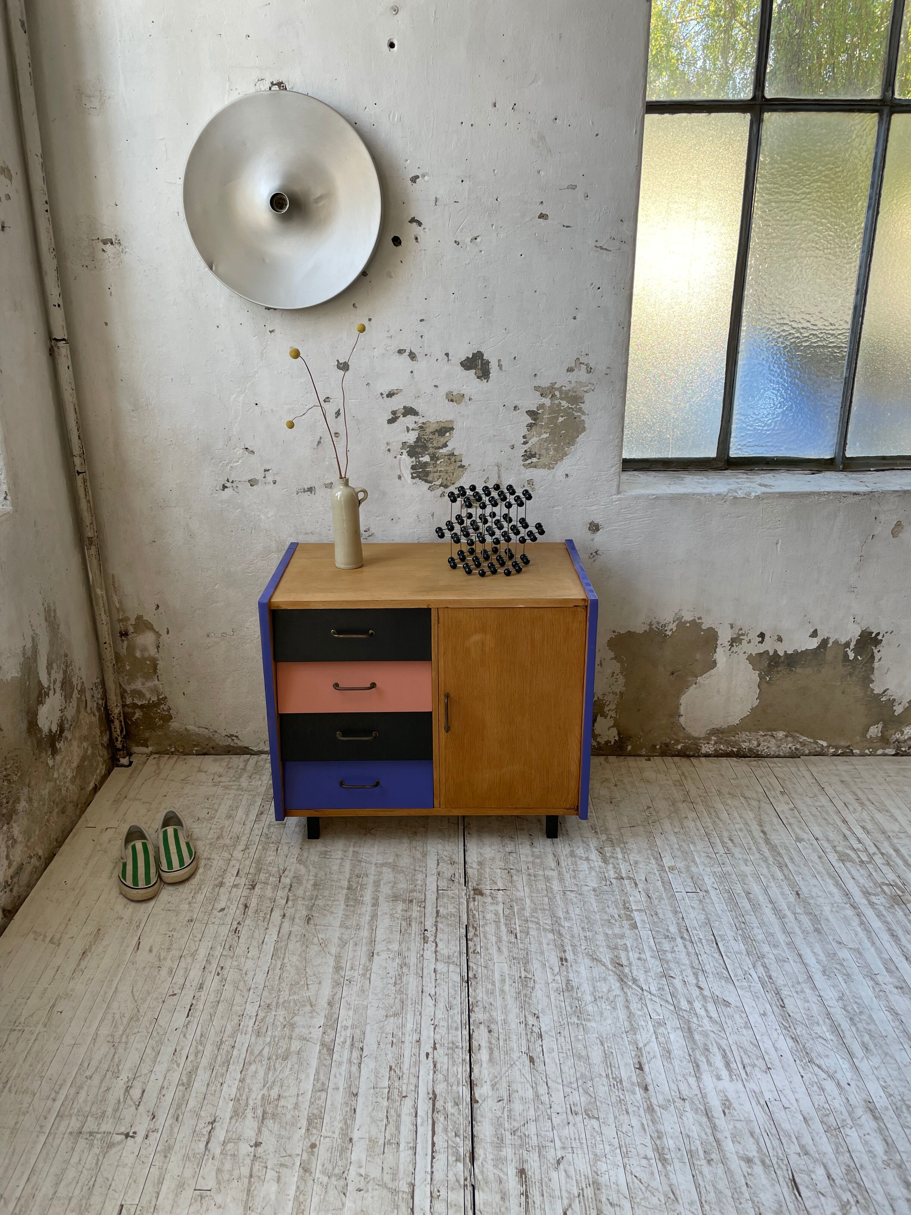 Meuble commode colorée années 60
