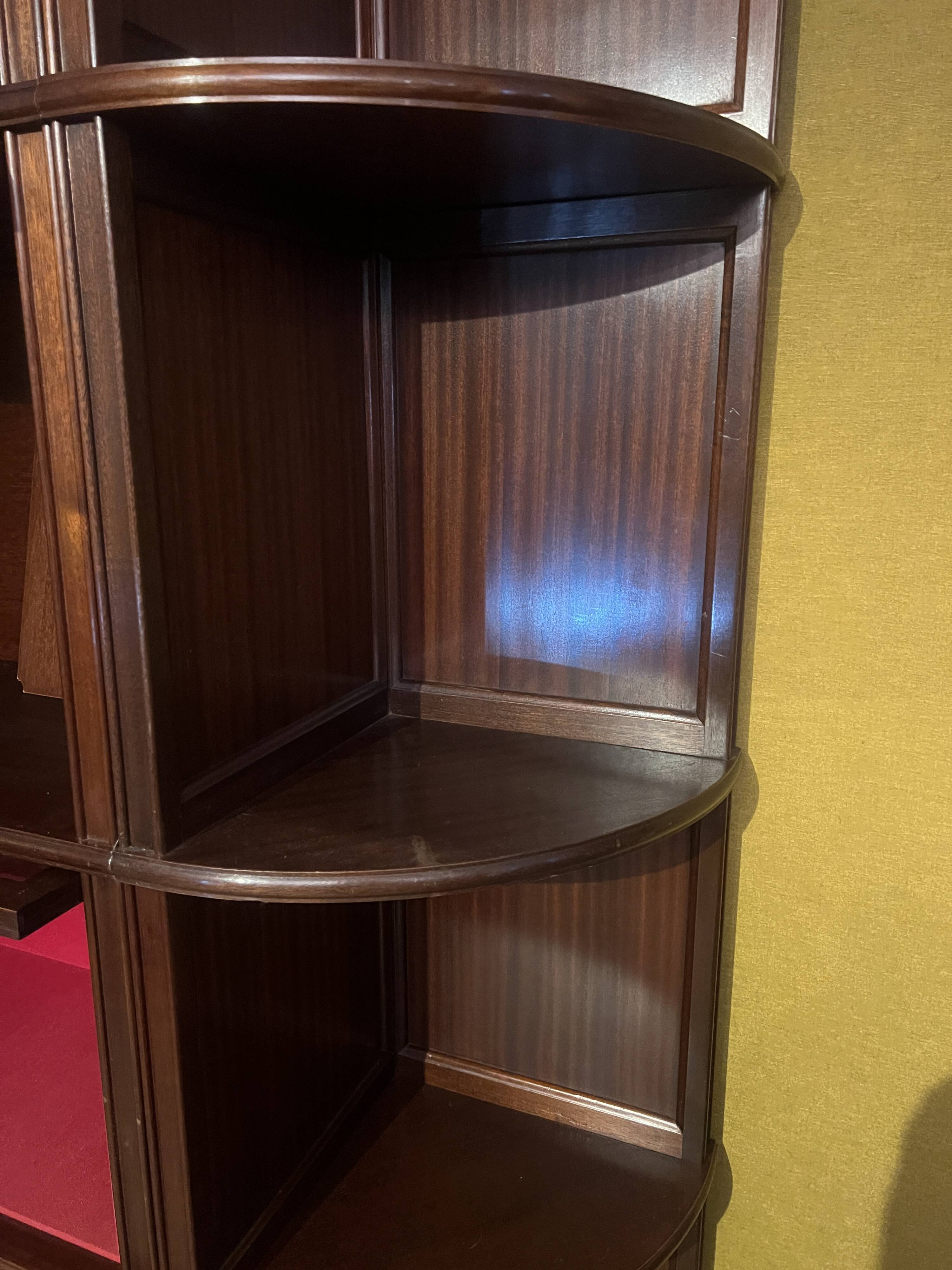 Modular display cabinet in mahogany