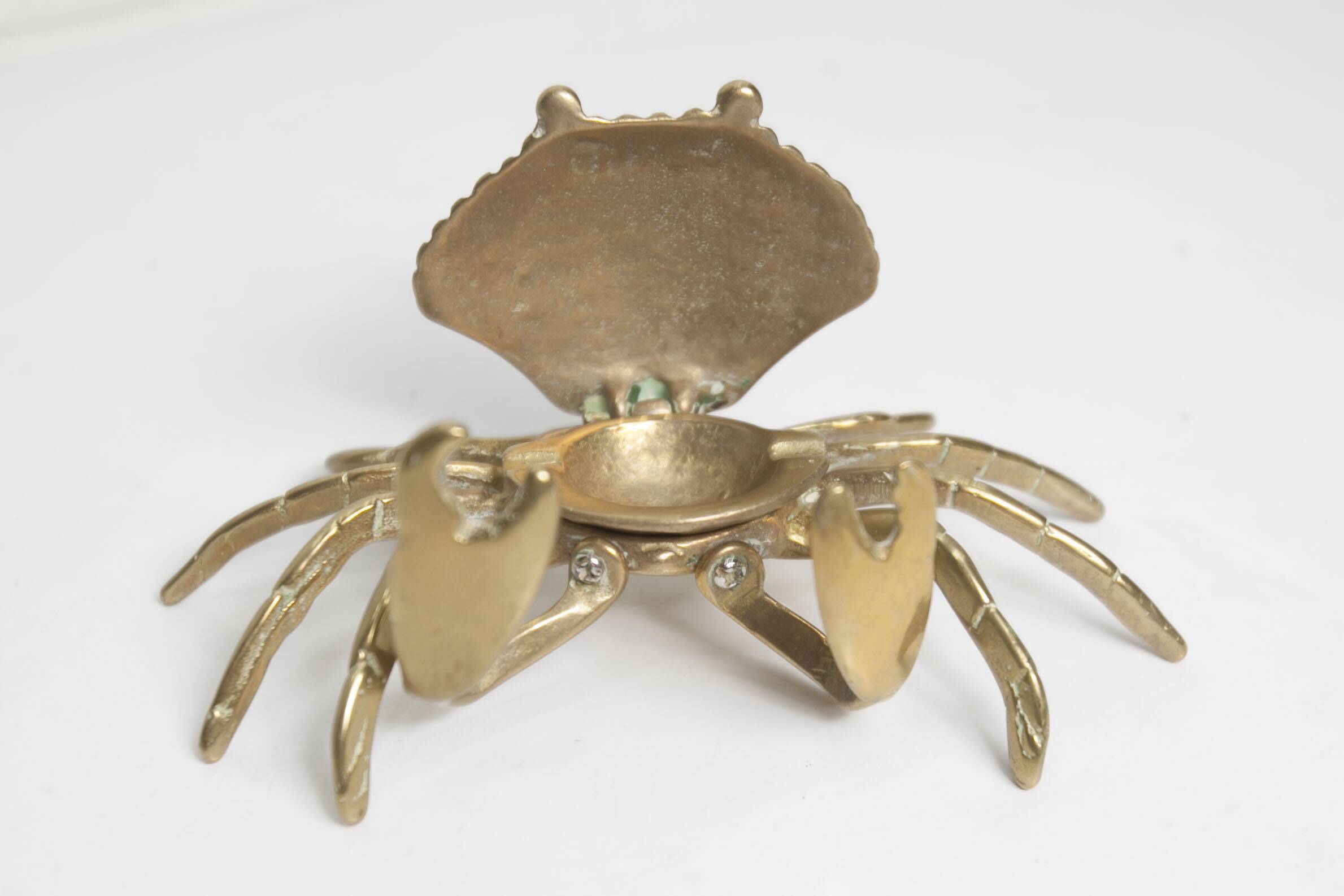 Solid brass crab ashtray 1960