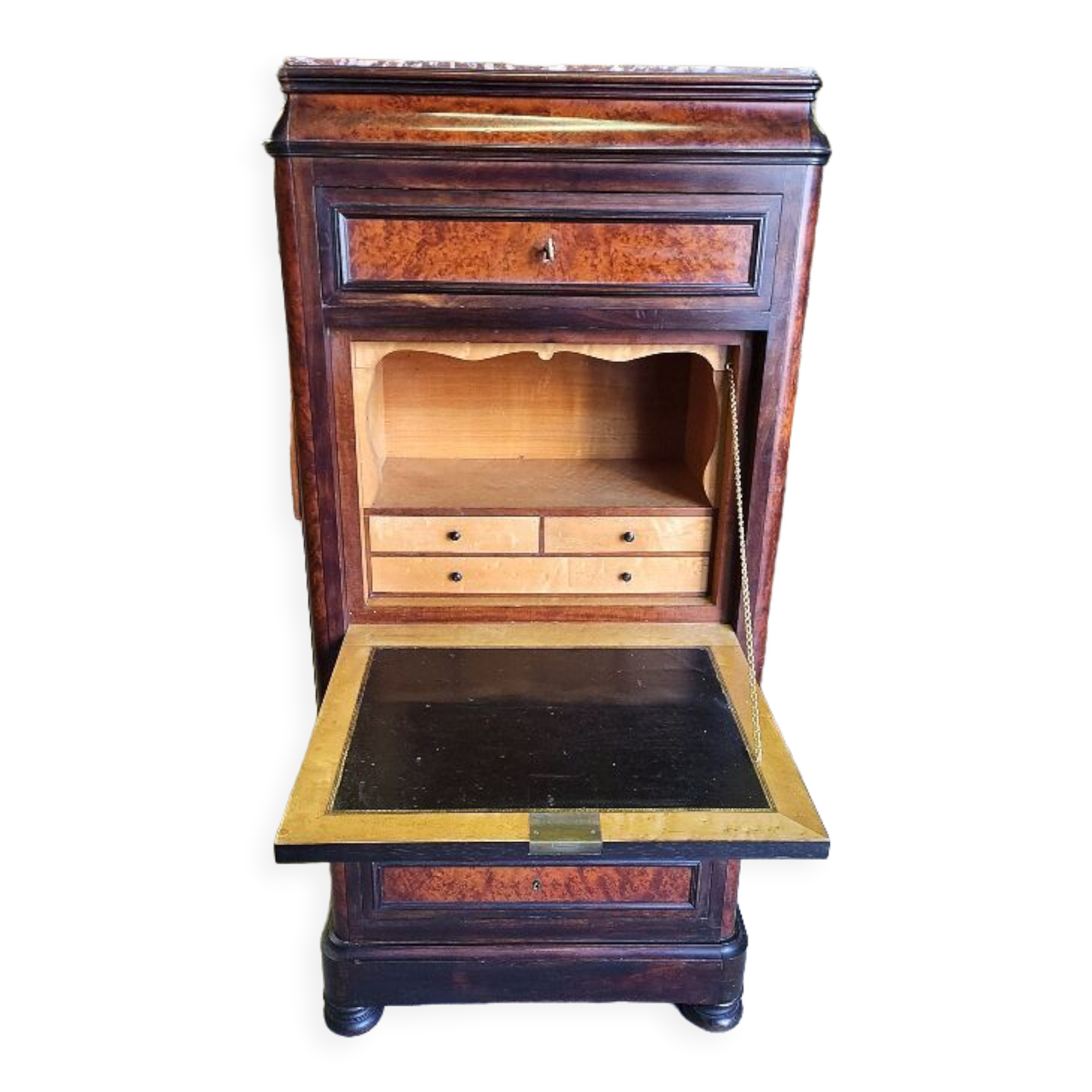 Secretary slaughtered Napoleon III in mahogany magnifying glass of the XIXth century