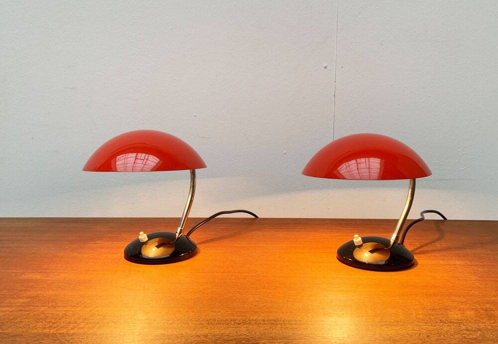 Mid-century minimalist table lamps by Josef Hurka for Drukov, Brno, set of 2.